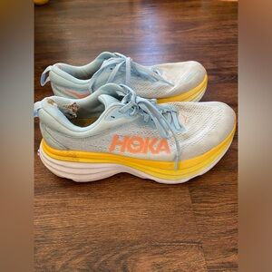 Hoka Women's Sky Blue and Sunburst Yellow Athletic Shoes